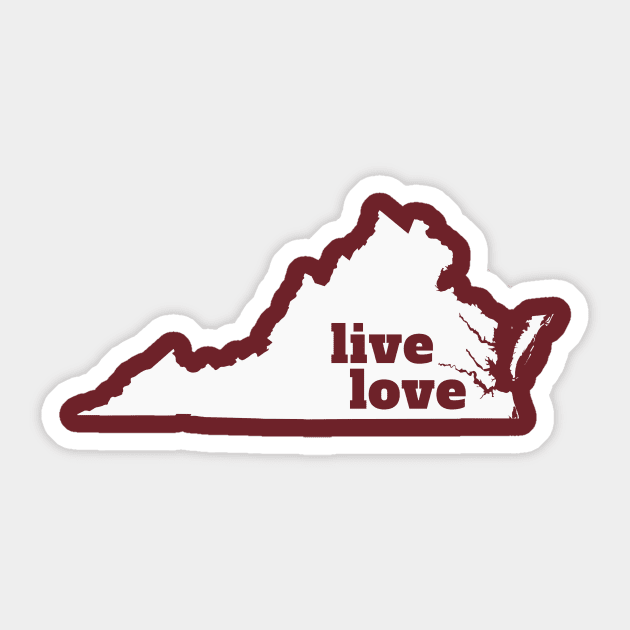 Virginia - Live Love Virginia Sticker by Yesteeyear